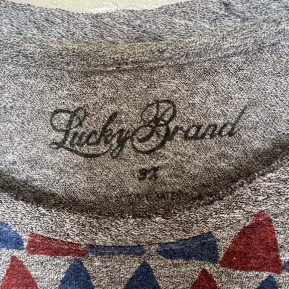 Lucky Brand Womens Geometric Print Gray T-Shirt Size 3X - Picture 4 of 8